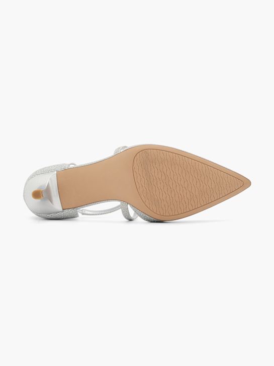 graceland strapped heel silver deichmann
