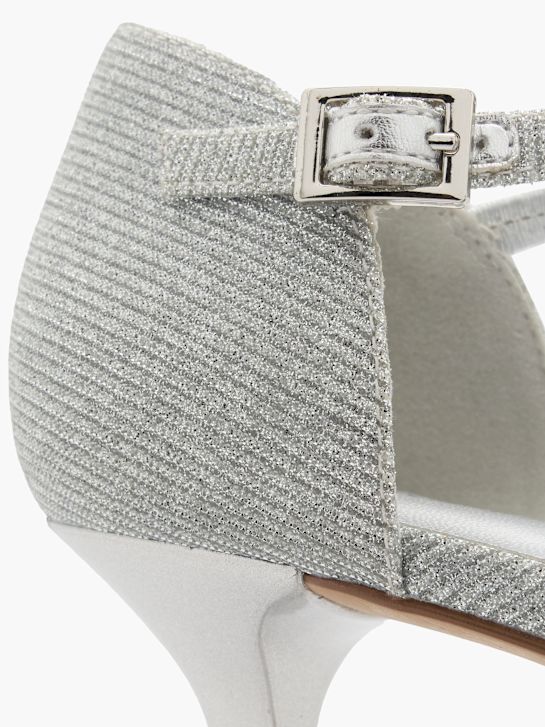 graceland strapped heel silver deichmann