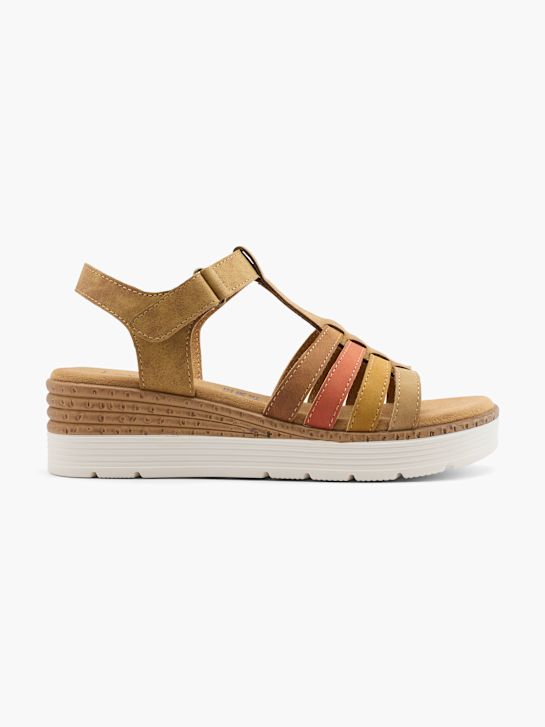 easy street heeled sandal brown deichmann