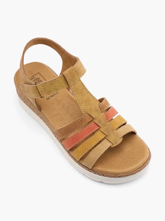 easy street heeled sandal brown deichmann