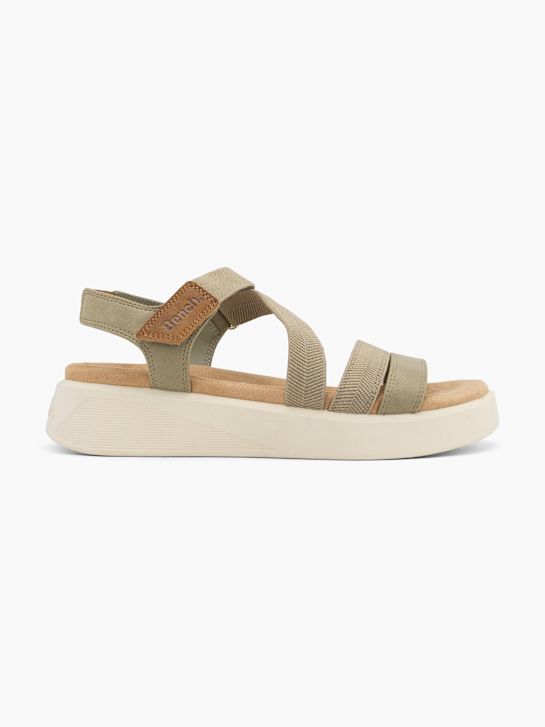 bench heeled sandal green deichmann