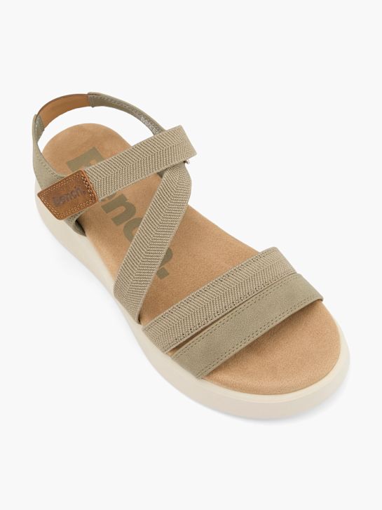 bench heeled sandal green deichmann