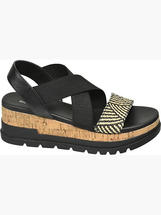 graceland heeled sandal black deichmann