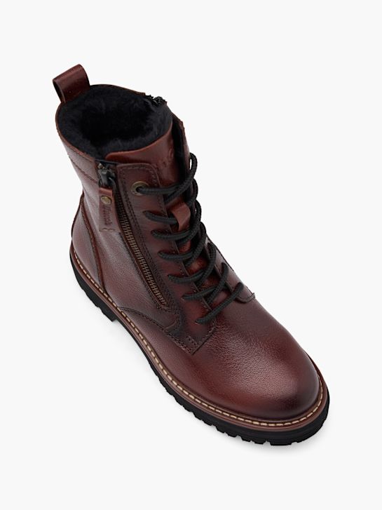 bench lace-up boot burgundy deichmann